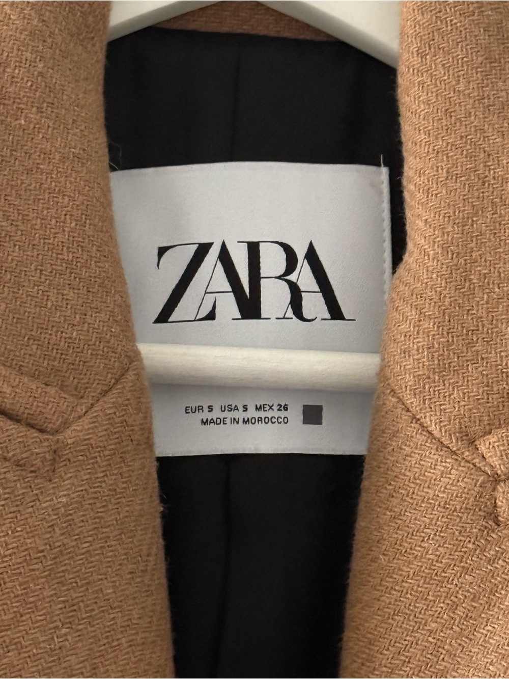 ZARA Camel Single-Breasted Tailored Trench Coat - Picture 3 of 3